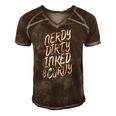 Nerdy Dirty Inked & Curvy Tattoo Woman Girl Nerd Men's Short Sleeve V-neck 3D Print Retro Tshirt Brown
