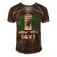 Nigeria Pidgin How You Dey Quote Nigerian Flag Nigeria Men's Short Sleeve V-neck 3D Print Retro Tshirt Brown