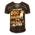 Not Dog Hair Beagle Glitter Pet Owner Dog Lover Beagle 61 Beagle Dog Men's Short Sleeve V-neck 3D Print Retro Tshirt Brown