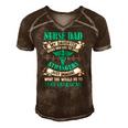 Nurse Dad My Daughter Risks Her Life Fathers Day Men's Short Sleeve V-neck 3D Print Retro Tshirt Brown