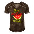 One In A Melon Daddy Watermelon Funny Family Matching Men Men's Short Sleeve V-neck 3D Print Retro Tshirt Brown