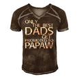 Only The Best Dads Get Promoted To Papaw Gift Men's Short Sleeve V-neck 3D Print Retro Tshirt Brown