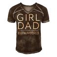 Outnumbered Dad Of Girls Men Fathers Day For Girl Dad Men's Short Sleeve V-neck 3D Print Retro Tshirt Brown