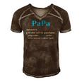 Papa Like A Grandfather Only Cooler Definition Gift Classic Men's Short Sleeve V-neck 3D Print Retro Tshirt Brown