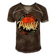 Pappy Like A Grandpa Only Cooler Vintage Retro Fathers Day Men's Short Sleeve V-neck 3D Print Retro Tshirt Brown
