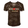 Parents Day - Thank You Mom And Dad For Everything Men's Short Sleeve V-neck 3D Print Retro Tshirt Brown
