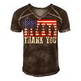 Patriotic American Flag Thank You For Men Women Kid Girl Boy Men's Short Sleeve V-neck 3D Print Retro Tshirt Brown