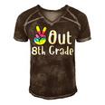 Peace Out 8Th Grade Tie Dye Graduation Class Of 2022 Virtual V2 Men's Short Sleeve V-neck 3D Print Retro Tshirt Brown
