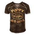 Poppy Because Grandpa Is For Old Guys Men's Short Sleeve V-neck 3D Print Retro Tshirt Brown