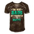 Poppy - The Best Dads Get Promoted To Poppy Men's Short Sleeve V-neck 3D Print Retro Tshirt Brown