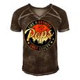 Pops Like A Grandpa Only Cooler Vintage Retro Fathers Day Men's Short Sleeve V-neck 3D Print Retro Tshirt Brown