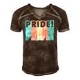 Pride Transgender Funny Lgbt Flag Color Protest Support Gift Men's Short Sleeve V-neck 3D Print Retro Tshirt Brown