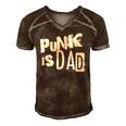 Punk Is Dad Fathers Day Men's Short Sleeve V-neck 3D Print Retro Tshirt Brown