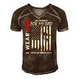 Red On Friday Dad Military Remember Everyone Deployed Flag Men's Short Sleeve V-neck 3D Print Retro Tshirt Brown