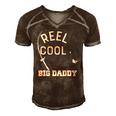 Reel Cool Big Daddy Fishing Fathers Day Gift Men's Short Sleeve V-neck 3D Print Retro Tshirt Brown
