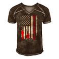 Reel Cool Bonus Dad American Flag Fishing Fathers Day Men's Short Sleeve V-neck 3D Print Retro Tshirt Brown