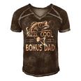 Reel Cool Bonus Dad Fishing - Fathers Day Fisherman Fishing Men's Short Sleeve V-neck 3D Print Retro Tshirt Brown