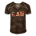 Regular Dad Trying Not To Raise Liberals American Flag Fathers Day Men's Short Sleeve V-neck 3D Print Retro Tshirt Brown