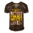Retired Police Officer Beer Me Funny Retirement Men's Short Sleeve V-neck 3D Print Retro Tshirt Brown
