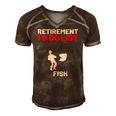 Retirement To Do List Fish I Worked My Whole Life To Fish Men's Short Sleeve V-neck 3D Print Retro Tshirt Brown