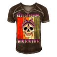 Rett Syndrome Warrior Skull Women Vintage Purple Ribbon Rett Syndrome Rett Syndrome Awareness Men's Short Sleeve V-neck 3D Print Retro Tshirt Brown