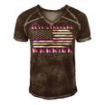 Rett Syndrome Warrior Usa Flag United States Flag Purple Ribbon Rett Syndrome Rett Syndrome Awareness Men's Short Sleeve V-neck 3D Print Retro Tshirt Brown