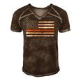 Search And Rescue Team Thin Orange Line Flag Men's Short Sleeve V-neck 3D Print Retro Tshirt Brown