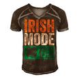 St Patricks Day Beer Drinking Ireland - Irish Mode On Men's Short Sleeve V-neck 3D Print Retro Tshirt Brown