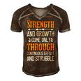 Strength And Growth Come Only Through Continuous Effort And Struggle Papa T-Shirt Fathers Day Gift Men's Short Sleeve V-neck 3D Print Retro Tshirt Brown