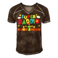 Super Daddio Gamer Daddy Men's Short Sleeve V-neck 3D Print Retro Tshirt Brown