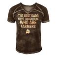 The Best Dads Have Daughters Who Are Farmers Men's Short Sleeve V-neck 3D Print Retro Tshirt Brown