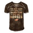 The Best Dads Have Daughters Who Ride Horses Equestrian Dad Men's Short Sleeve V-neck 3D Print Retro Tshirt Brown The Best Dads Have Daughters Who Ride Horses Equestrian Dad Men's Short Sleeve V-neck 3D Print Retro Tshirt Brown