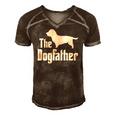 The Dogfather - Funny Dog Gift Funny Glen Of Imaal Terrier Men's Short Sleeve V-neck 3D Print Retro Tshirt Brown