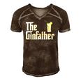The Gin Father Funny Gin And Tonic Gifts Classic Men's Short Sleeve V-neck 3D Print Retro Tshirt Brown