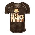 The Grooms Father Wedding Costume Father Of The Groom Men's Short Sleeve V-neck 3D Print Retro Tshirt Brown