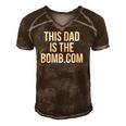 This Dad Is Bomb Dot Com Funny Men's Short Sleeve V-neck 3D Print Retro Tshirt Brown