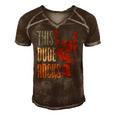 This Dude Rocks Rock N Roll Heavy Metal Devil Horns Men's Short Sleeve V-neck 3D Print Retro Tshirt Brown