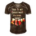 This Is My Christmas Pajama 876 Shirt Men's Short Sleeve V-neck 3D Print Retro Tshirt Brown