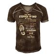 To My Stepped Up Dad His Name Men's Short Sleeve V-neck 3D Print Retro Tshirt Brown