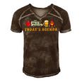 Today’S Agenda Camping Men's Short Sleeve V-neck 3D Print Retro Tshirt Brown