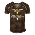 Turn Off The Damn Lights For Dad Birthday Or Fathers Day Men's Short Sleeve V-neck 3D Print Retro Tshirt Brown