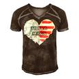 Ultra Maga And Proud Of It American Flag Vote Red Men's Short Sleeve V-neck 3D Print Retro Tshirt Brown