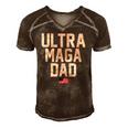 Ultra Maga Dad Ultra Maga Republicans Dad Men's Short Sleeve V-neck 3D Print Retro Tshirt Brown