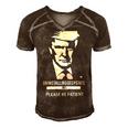 Ultra Maga Uninstalling Deep State Please Be Patient Funny Anti Biden Us Flag Pro Trump Trendy Men's Short Sleeve V-neck 3D Print Retro Tshirt Brown