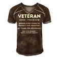 Veteran Definition Funny Proud Veteran Military Meaning T-Shirt Men's Short Sleeve V-neck 3D Print Retro Tshirt Brown