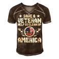 Veteran Veterans Day Help Us Clean Up America 135 Navy Soldier Army Military Men's Short Sleeve V-neck 3D Print Retro Tshirt Brown