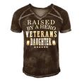 Veteran Veterans Day Raised By A Hero Veterans Daughter For Women Proud Child Of Usa Army Militar 2 Navy Soldier Army Military Men's Short Sleeve V-neck 3D Print Retro Tshirt Brown