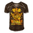 Veteran Veterans Day Usa Veteran We Care You Always 637 Navy Soldier Army Military Men's Short Sleeve V-neck 3D Print Retro Tshirt Brown