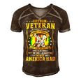 Veteran Veterans Day Vietnam Veteran We Fought Without Americas Support 95 Navy Soldier Army Military Men's Short Sleeve V-neck 3D Print Retro Tshirt Brown