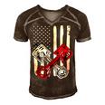 Vintage American Flag Piston Funny Muscle Car Mechanic 558 Trending Shirt Men's Short Sleeve V-neck 3D Print Retro Tshirt Brown